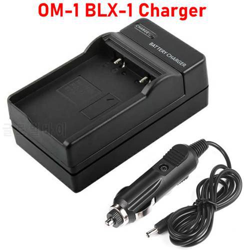 OM1 Charger BCX-1 Charger with Car Charger for Olympus OM-1 OM1 BCX1 BLX1 Battery Charger