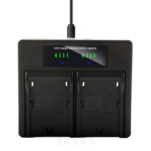 For Sony NP-F970 NP-F960 F970 F960 Dual Battery Charger Camera Battery Type-c+USB Dual Charge