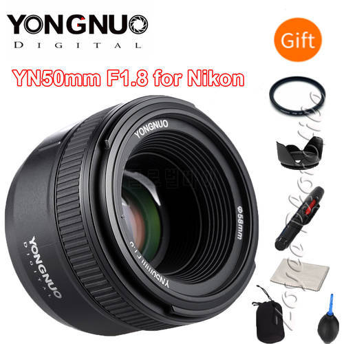 YONGNUO 50MM F1.8 Camera Lens for Nikon D800 D700 D3200 D3300 D5100 D5200 D5300 D7000 Large Aperture AF MF DSLR Camera Lens Gift
