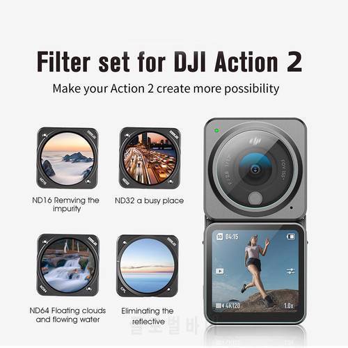 Sports Camera Lens Filter CPL Polarizer GND/16/32/64 ND Filter Compatible For DJI Action 2 Camera Filter