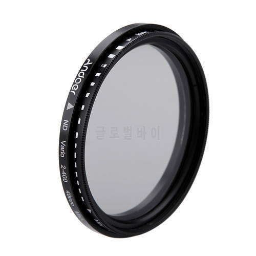 Andoer 49mm ND2-400 Neutral Density Fader Variable ND filter Adjustable for Canon Nikon DSLR Camera
