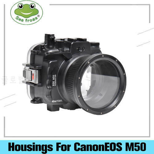 Seafrogs Waterproof Housing For Canon EOS M50 18-55mm/22mm Camera Case 40m 130ft Underwater Photography