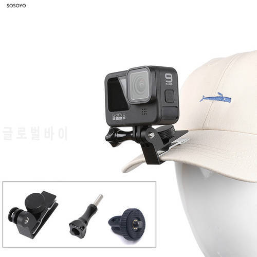 Metal Hat Clip Fixed Mount Clamp Adjustable Canvas Sun Cap Holder With 1/4 Adapter For DJI Osmo Action 2 Insta360 Gopro Camera