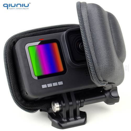 QIUNIU for GoPro Hero 9 10 11 Black Camera Case Portable Protective Storage Box Bag with Mount Open Accessories for Go Pro 11 10