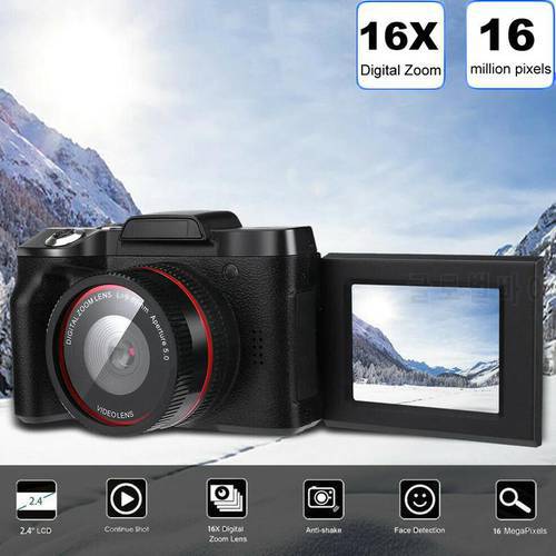Portable HD Camera Digital SLR Camera 2.4 Inch TFT LCD Screen 1080P 16X Optical Zoom Anti-Shake Professional 1080P SLR Camera