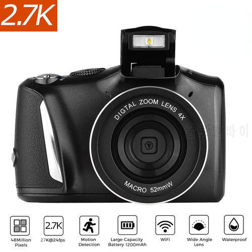 Anti-Shake Wifi Digital Camera 3.0 Inch LCD Screen 4x Zoom Camera 48MP HD 1080P Face Detection SLR Camera with 32 Memory Cards