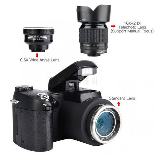 D7100 Digital Camera 33MP FHD Video Camera with Telephoto & Wide Angle Lens sets 8X Digital Zoom Cameras Playback