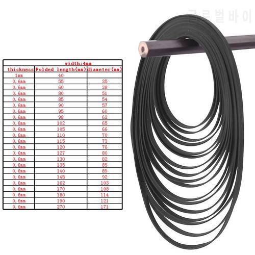 Turntable Belt Rubber Flat Drive Belt for Record Player Walkman DVD CD-ROM Repeater 4mm Wide HX6A