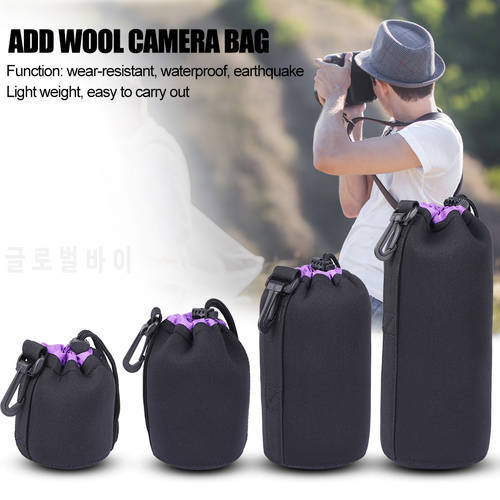 Shockproof DSLR Camera Lens Set Canon Nikon Sony Pouch Case Soft Protective Bag for Outdoor Sightseeing Accessories