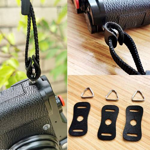 2Pcs Strong Camera Strap Triangle Split Rings Adapter with PU Leather Protector P0RC