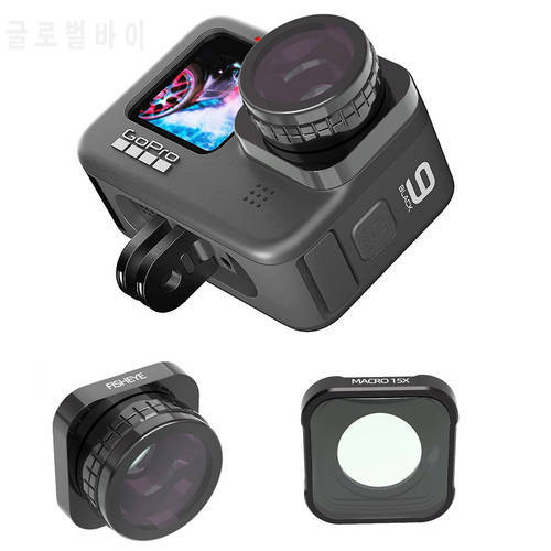 For Gopro 10 9 15X Macro Camera Lens/Fisheye Lens 4K High Defination Optical Glass Lens for Gopro 10 9 Vlog Shooting Accessorie
