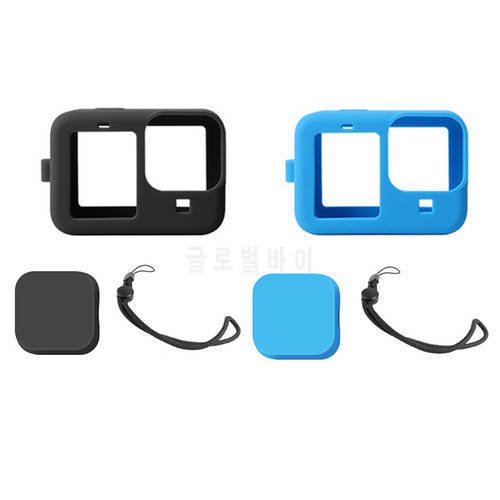 Housing Shell Silicone Case for GoPro Hero 10 9 Sleeve Housing Frame Protective Film Lens Cap Cover with Lanyard Sports Camera