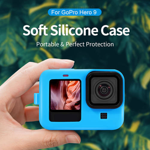 Silicone Protective Cover Case Carrying Handheld Camera Elements for GoPro Hero 9 Housing with Lens Cap+Lanyard