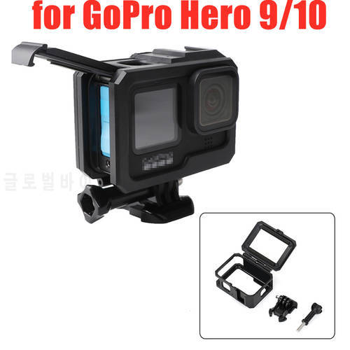 Protective Frame for GoPro Hero 9/10/11 Housing Case Shell with Cold Shoe Protector for Go Pro Hero9 Action Camera Accessories