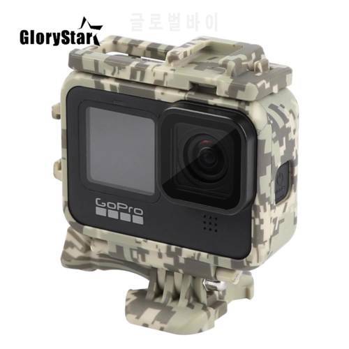 Camo Camouflage Frame Protective Housing Case Shell for GoPro Hero 9 Black Plastic Cold Boot Anti Falling Frame Cage for Gopro9