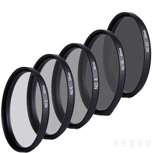 Camera Lens ND2 4 8 16 32 Filter 37 40.5 43 46 52 55 62 72 77 82 95 105mm for Canon Nikon Sony DSLR Neutral Density Lens Filter