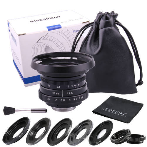 RISESPRAY Camera Lens 35mm f1.6 Manual prime lens II portrait lens for mirrorless camera Multi-interface combination