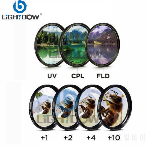 Lightdow 7 in 1 Lens Filter Kit Close Up +1+2+4+10 UV CPL FLD for Cannon Nikon Sony Pentax Olympus Leica Camera Lens
