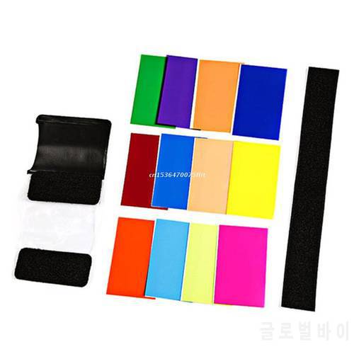 12 PCS Flash Color Card Diffuser Soft Box Lighting Gel Filter for Camera Dropship