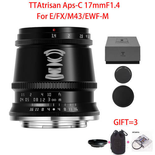 TTArtisan 17mmf1.4 large aperture fixed focus micro single lens is suitable for E / FX/ m43/ EF-M