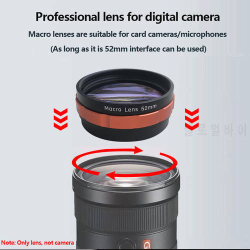 52 mm Macro additional mirror plants and insects is suitable for the small single external camera lens accessories