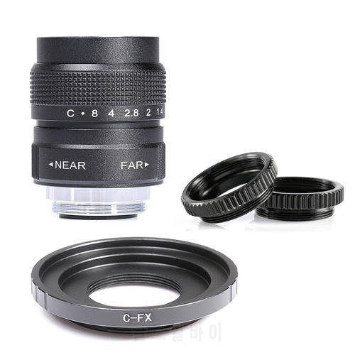 Fujian 25mm f/1.4 APS-C CCTV Lens+adapter ring+2 Macro Ring for Fujifilm X Mount Mirroless Camera XT10/XT20/XT30/X100F