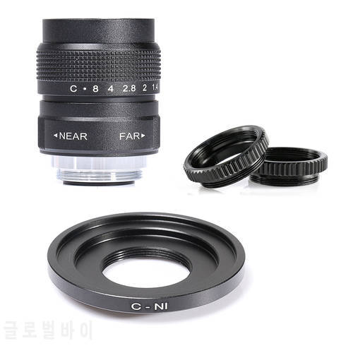 Fujian 25mm f/1.4 APS-C CCTV Lens+adapter ring+2 Macro Ring for NIKON1 Mirroless Camera J1/J2/J3/J4/J5