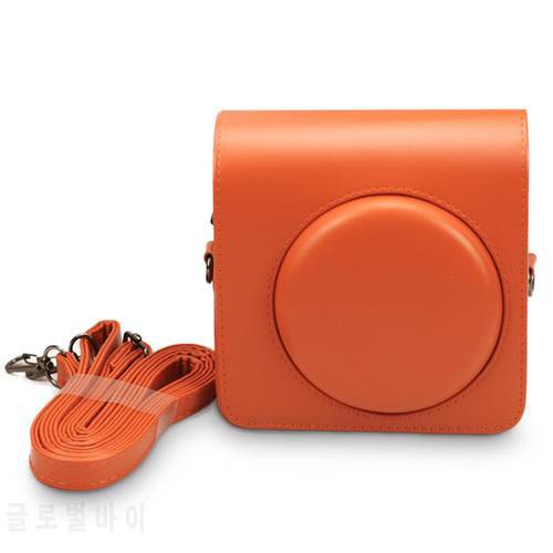Waterproof PU Leather Camera Case for Fujifilm Instant Square SQ1 Terracotta with Sling Camera Bag Orange/White/Blue