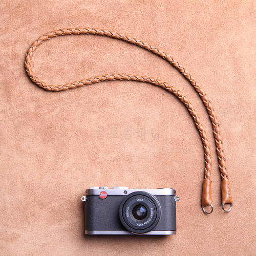 Leather braided SLR camera straps digital micro single camera shoulder strap round hole interface Lanyard