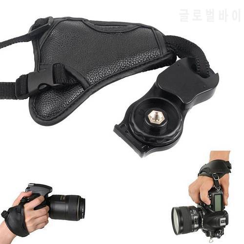 Professional Soft PU Leather Hand Grip Holder Wrist Strap with a screw hole Straps for Canon/Nikon SLR Camera triangle wrist str