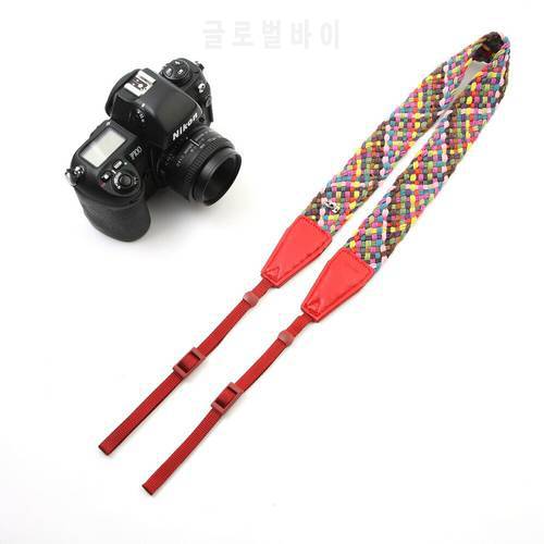 hand-woven camera strap Digital SLR camera lanyard Shoulder straps Adjustable length 8676-2 Soft cotton