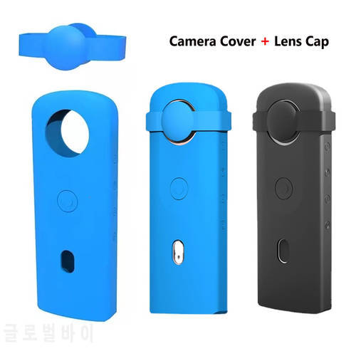 2in1 Silicone Case Cover for Ricoh Theta SC2 360 Panoramic Camera Scratchproof Lens Protector Cap Anti-fall Action Camera Sleeve