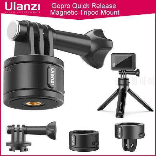 Ulanzi Quick Release Magnetic Mount Base GoPro and 1/4&39&39 Tripod Mount Base Adapter for GoPro 11/10/9/Max/8/7/6/5/4 Accessories