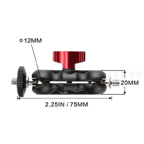 Double Ball Head Shoe Mount Adapter Magic Arm 1/4