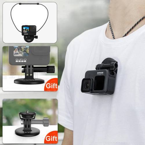 UURIG Magnetic Action Camera Bracket Quick Release Neck Holder Hanging Mount Adapter For GoPro Hero 11 10 9 Insta360 Accessories