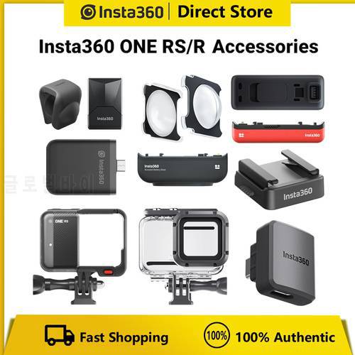 Original Insta360 ONE RS Accessories (Mounting Bracket/Dive Case/Lens Guards/Battery/Fast Charge Hub/Mic Adapter/Quick Reader)