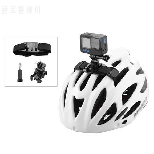 Bicycle Helmet Head Strap With Mounting Bracket Clip 1/4 Adapter for Gopro 10/9/8 Osmo Action Insta360 ONE R Sports Camera