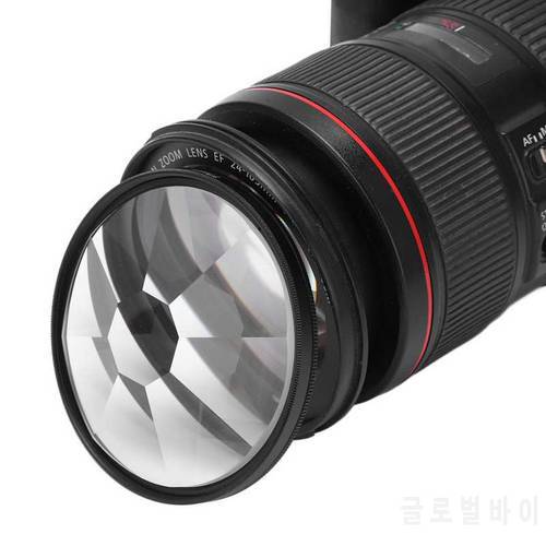 77mm Camera Lens Filter 8-Sided Kaleidoscope Special Effects Filter Photography Accessories with Dust Free Cloth