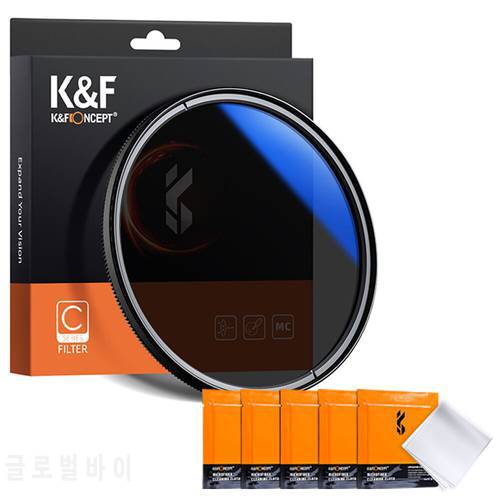 K&F Concept CPL Filter Camera Lens 18 Layers Coating with 5 PCS Cleaning Cloth 37/40.5/43/46/49/52/55/62/ 67/72/77/82mm