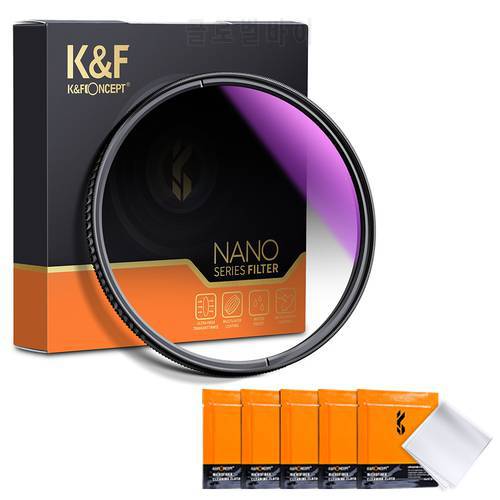 K&F Concept HD GND16 Lens filter Optical Glass Softt Graduated Neutral Density 49/52/55/58/62/67/72/77/82mm with 5PCS Cloth