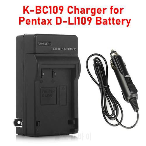 D-LI109 Charger with Car Charger K-BC109 Charger for Pentax KP K-2 K-r K-70 K-500 K-S1 K-S2 D-LI109 Battery Charger