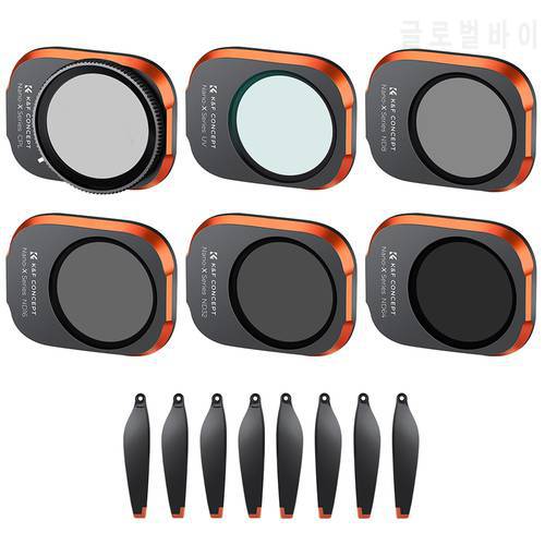 K&F Concept 6pcs Filter Set (UV+CPL+ND8+ND16+ND32+ND64) for DJI Drone Mini3/Mini 3 Pro with 28 Layer Anti-reflection Coating