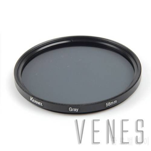 Venes 58MM Accessory Complete Full Color Special Filter for Digital Camera Lens Grey