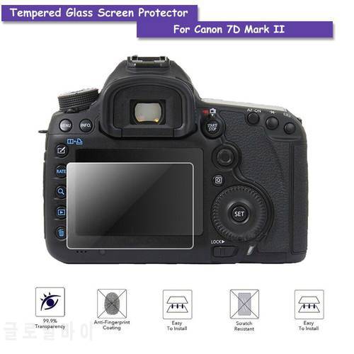 9H Tempered Glass LCD Screen Protector Shield Real Glass Film For Canon 7D Mark II 7D2 7DII Accessories