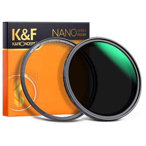 K&F Concept NANO-X Series 82mm Magnetic Variable ND8-ND128 Lens Filters with 28 Multi-Layer Coatings HD Waterproof Anti-scratch
