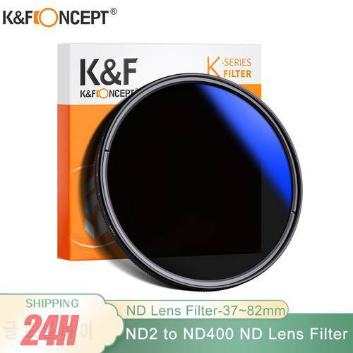K&F Concept ND2 to ND400 ND Lens Filter Slim Fader Variable Adjustable Neutral Density Filters 49mm 52mm 58mm 62mm 67mm 77mm