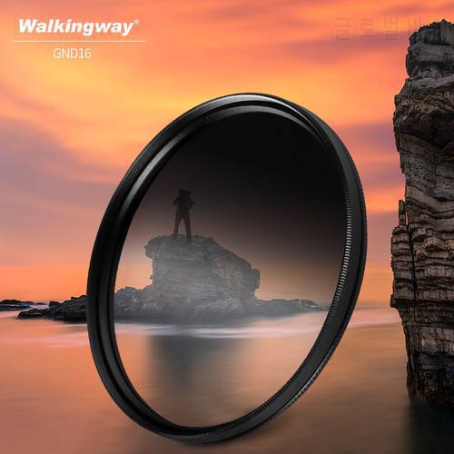 Walkingway GND16 Round Lens Filter HD 4Stops Optical Glass Soft Gradient with Coating 49mm 52mm 55mm 62mm 67mm 72mm 77mm 82mm