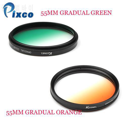 Venes 55mm Gradual Green or orange Lens Filter Camera Accessory