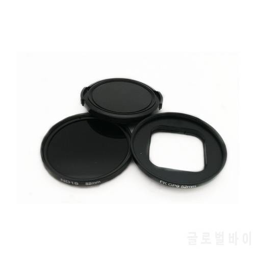 Hero9 52mm Ring Adapter + ND16 Filter + 52 Lens Cap Kit for GoPro Hero 9 Camera Accessories