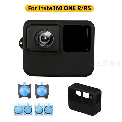 Silicone Case for Insta 360 One R / RS Dust-Proof Lens Guard Protector Protective Case Skin Cover Action Camera Accessory